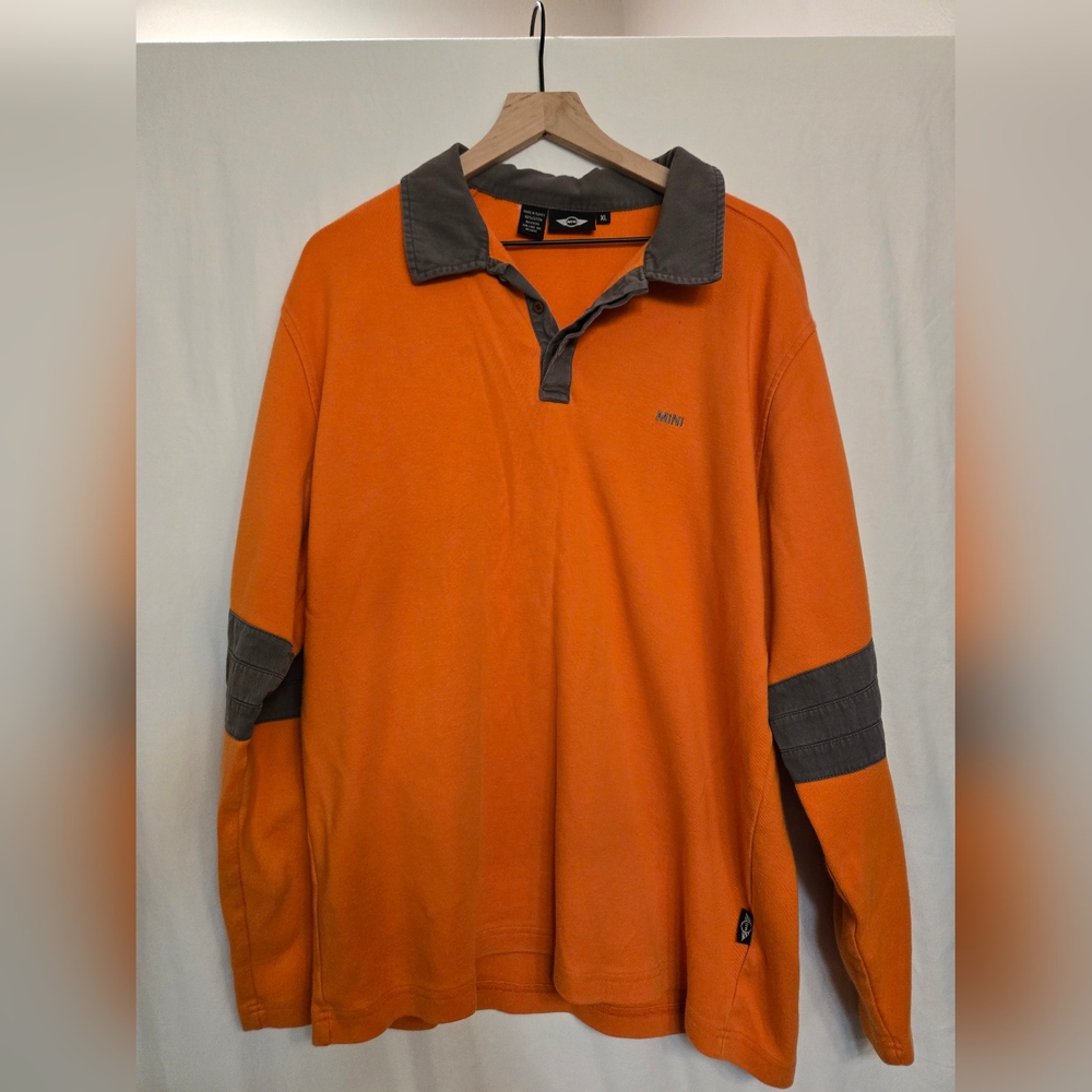 Mini Cooper Mens Orange Long Sleeve Shirt Size XL